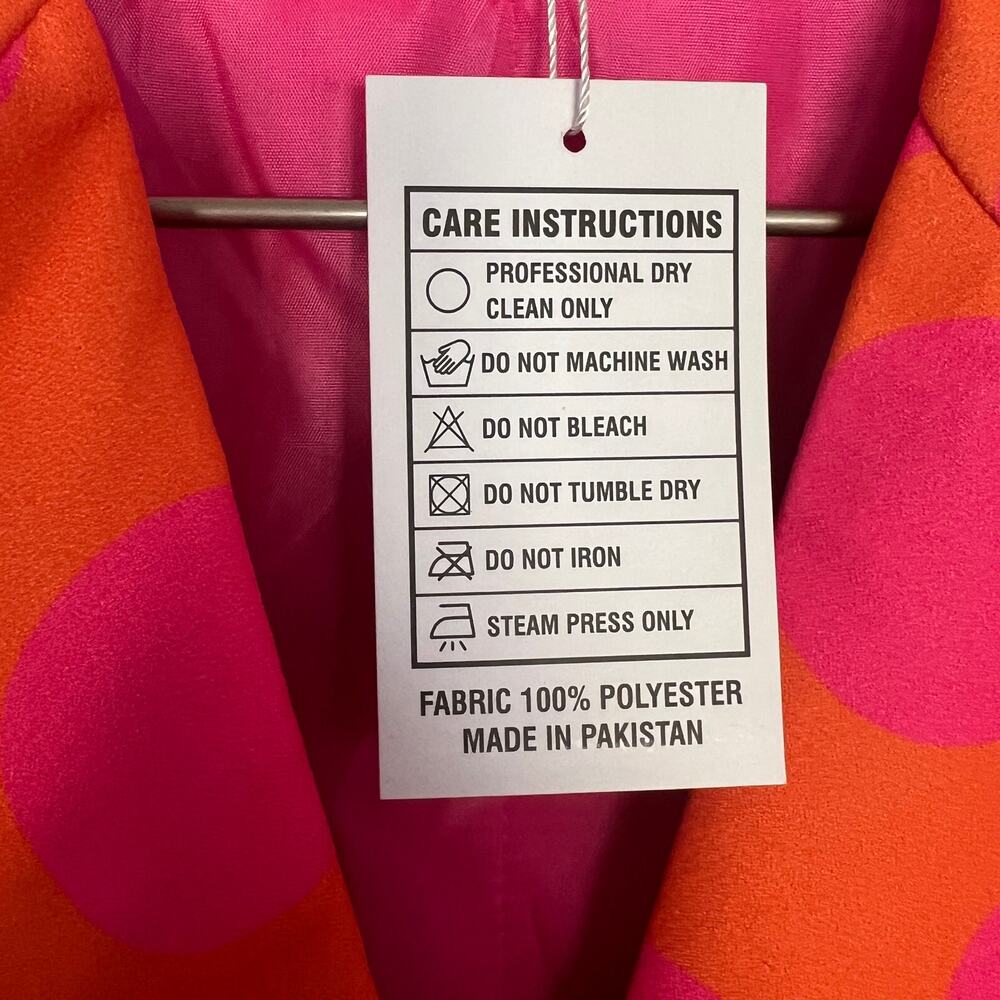 ARTSAY Solar Pop Pink Orange Polka Dot Blazer NWT Dopamine Maximalist - Picture 5 of 7